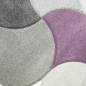 Preview: Designer Teppich Wohnzimmerteppich Kurzflor Tropfen lila grau creme
