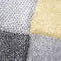 Preview: Designer Teppich Wohnzimmerteppich Kurzflor Tropfen senfgelb gelb grau creme