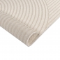 Preview: Designteppich creme mit Relieflinien modern & pflegeleicht