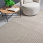 Preview: Designteppich creme mit Relieflinien modern & pflegeleicht