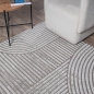 Preview: Designteppich grau mit Relieflinien modern & pflegeleicht