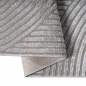 Preview: Designteppich grau mit Relieflinien modern & pflegeleicht