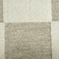 Preview: Wohnzimmerteppich im Karomuster flauschig robust in Creme Beige