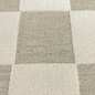 Preview: Wohnzimmerteppich im Karomuster flauschig robust in Creme Beige