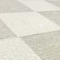 Preview: Wohnzimmerteppich im Karomuster flauschig robust in Creme Beige