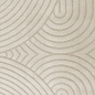 Preview: Moderner Teppich für Wohnzimmer mit Bogenmuster in creme