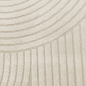 Preview: Moderner Teppich für Wohnzimmer mit Bogenmuster in creme