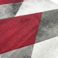 Preview: Moderner Teppich Kurzflor Wohnzimmerteppich karo abstrakt rot