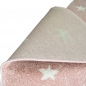 Preview: Kinder Spielteppich Stern I rosa I kleine weiße Sternenmuster