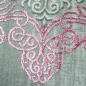 Preview: Orientteppich • glänzend rosa verzierte Bordüre • grau