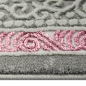 Preview: Orientteppich • glänzend rosa verzierte Bordüre • grau