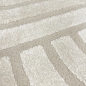 Preview: Shape Teppich Schlafzimmer Wohnzimmer Strich Muster allergiker geeignet creme grau