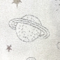 Preview: Abenteuerlicher Kinderteppich Raumschiffen Planeten Sterne in creme grau beige