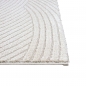 Preview: Moderner Teppich Weich, Pflegeleicht & Stilvoll mit Hoch-Tief-Wellenmuster in creme