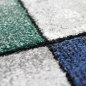 Preview: Teppich design Teppich Wohnzimmer Karo Design grau rot blau