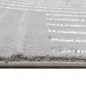 Preview: Grauer Teppich mit gebogenen Linien und glänzenden Fäden