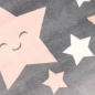 Preview: Teppich Mädchen Sterne flauschig in anthrazit, rosa weiß