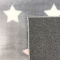 Preview: Teppich Mädchen Sterne flauschig in anthrazit, rosa weiß