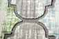 Preview: Moderner Teppich Kurzflor Teppich Wohnzimmerteppich grau bunt marokkanisches Muster