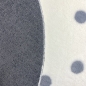 Preview: Kinder-Teppich weich in Rund creme-grau Punkte-Umrandung