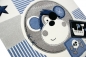 Mobile Preview: Teppich Kinderzimmer Babyzimmer Jungen Affe Pirat blau crème grau schwarz