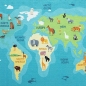Preview: Lernteppich für Kinder „Kontinente spielend lernen“ türkis-blau