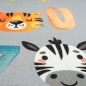 Preview: ABC-Lernteppich für Kinder • bunte Tiermotive • in grau