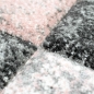 Preview: Abstrakter Teppich Flur Wohnzimmer modernes Karomuster in creme rosa grau