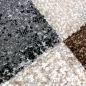 Preview: Abstrakter Teppich Flur Wohnzimmer modernes Karomuster in grau beige braun schwarz