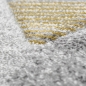 Preview: Abstrakter Teppich Wohnzimmer modernes gestreiftes Muster gold blau grau - pflegeleicht