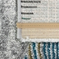 Preview: Abstrakter Teppich Wohnzimmer modernes gestreiftes Muster gold blau grau - pflegeleicht