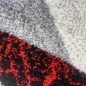 Preview: Hoch-Tief Effekt Rautendesign Teppich abstrakt in anthrazit rot