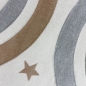 Preview: Moderner Teppich Pastellfarben weich pflegeleicht mit Regenbogendesign in Creme