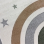 Preview: Moderner Teppich Pastellfarben weich pflegeleicht mit Regenbogendesign in Creme