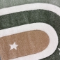 Preview: Moderner Teppich Pastellfarben weich pflegeleicht mit Regenbogendesign in Creme