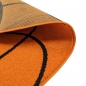 Preview: Runder Basketball-Teppich Sportliches Design Weich & Pflegeleicht für Kinderzimmer & Jugendzimmer in Orange Schwarz