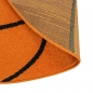 Preview: Runder Basketball-Teppich Sportliches Design Weich & Pflegeleicht für Kinderzimmer & Jugendzimmer in Orange Schwarz