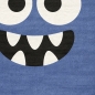 Preview: Design Kinderteppich Rund Blau Monster Look