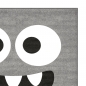 Preview: Design Kinderteppich Rund Grau Monster Look