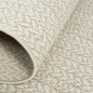 Preview: Teppich Outdoor Wohnzimmer wetterfest mit rechteckigem Linienmuster in Creme