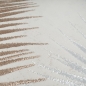 Preview: Moderner Creme Teppich mit Palmblattmuster und Glanzoptik