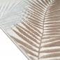 Preview: Moderner Creme Teppich mit Palmblattmuster und Glanzoptik