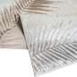 Preview: Moderner Creme Teppich mit Palmblattmuster und Glanzoptik