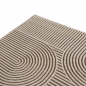 Preview: Teppich Beige Grafik Design zeitlos Wohnbereich
