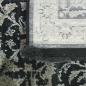 Preview: Orientalischer Teppich Wohnzimmer mit Blumenmotiv in schwarz beige