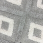 Preview: Moderner Teppich für Wohnzimmer und Flur in Grau und Beige mit Rautenmuster und Hoch-Tief-Effekt