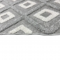 Preview: Moderner Teppich für Wohnzimmer und Flur in Grau und Beige mit Rautenmuster und Hoch-Tief-Effekt