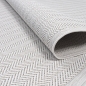Preview: Moderner, pflegeleichter In-Outdoor Teppich mit wetterfestem Zick-Zack Muster in Beige