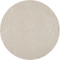 Preview: Outdoor Designteppich Beige rund moderne Struktur wetterfest robust
