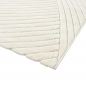 Preview: Kurzer weicher Wohnzimmerteppich Niedrigflor mit speziellem Linienmuster in Creme